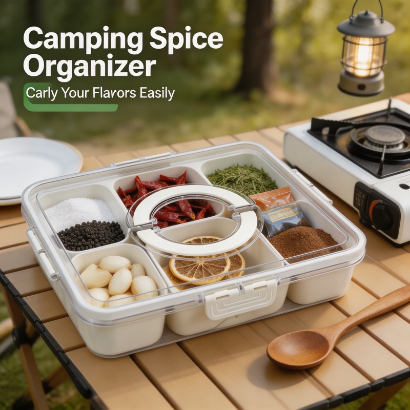 Snack Container Travel - 4Grid Snack Box Container, Portable Travel
