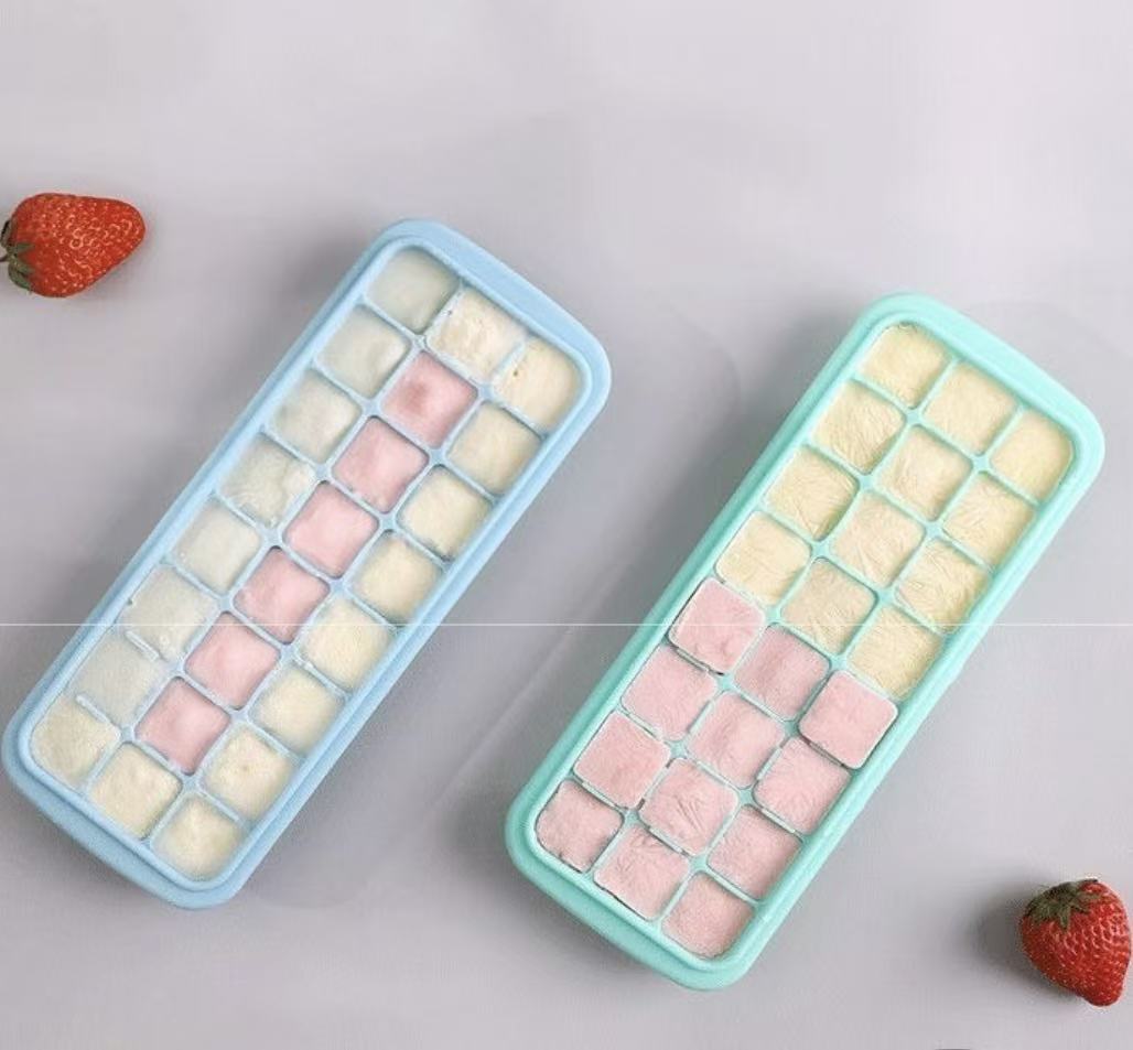 Baby Food Jelly - Silicone Ice Cubes Tray with Lid