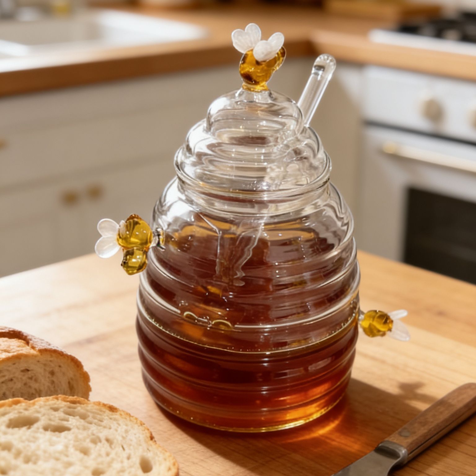 Glass Honey Jar with Dipper &  - Baby Food Jars Glass 评论和价格
