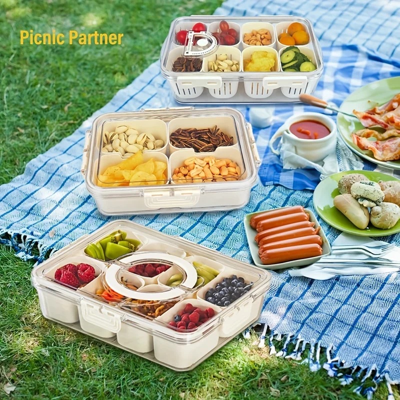 4Grid Snack Box Container, Por - Snack Container Travel 评论和价格