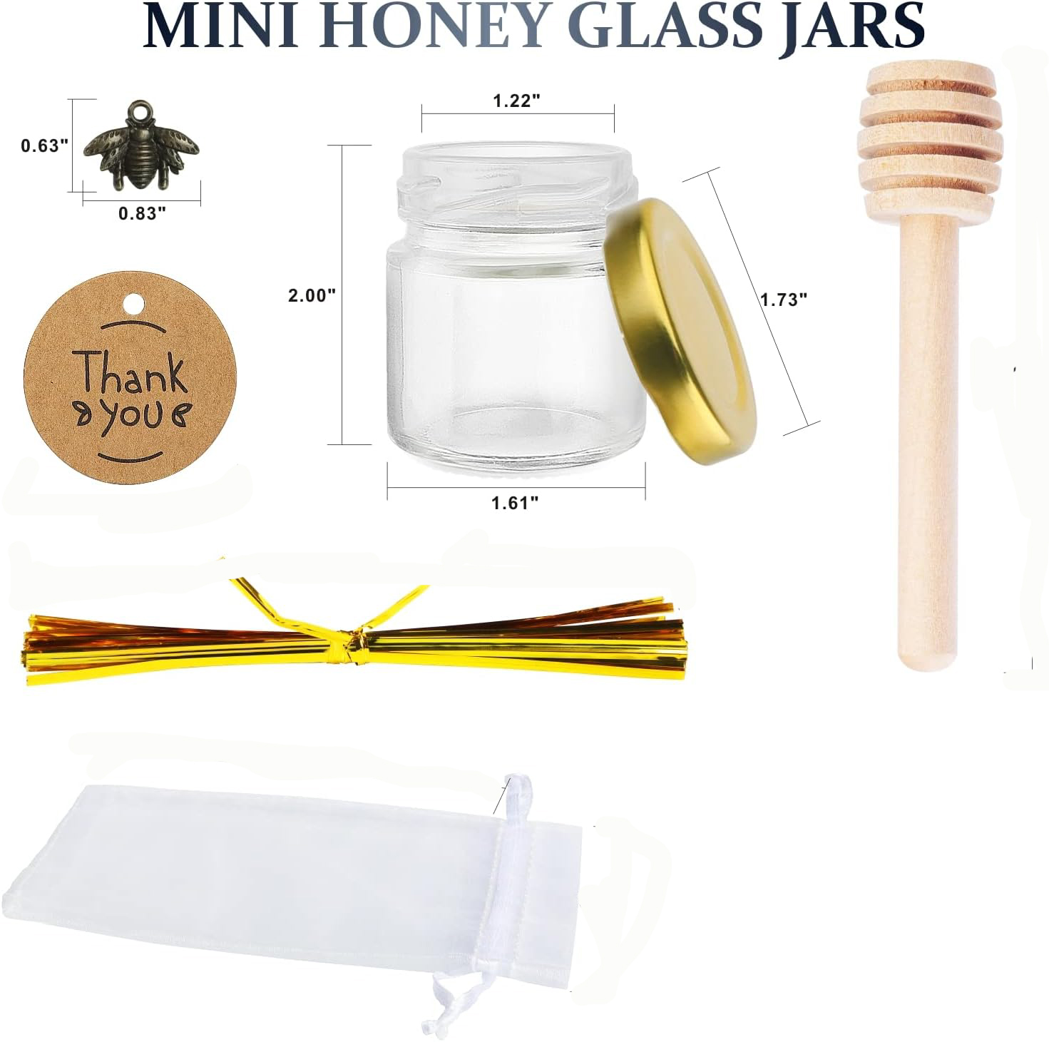 Mini Glass Honey Jars with Woo - Baby Food Jars Glass 评论和价格