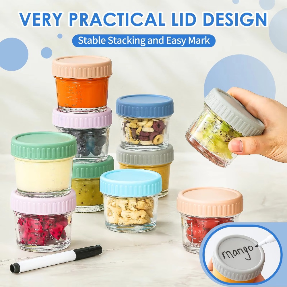 6pcs Mason Jar Glass Baby Food - Baby Food Jars Glass 评论和价格