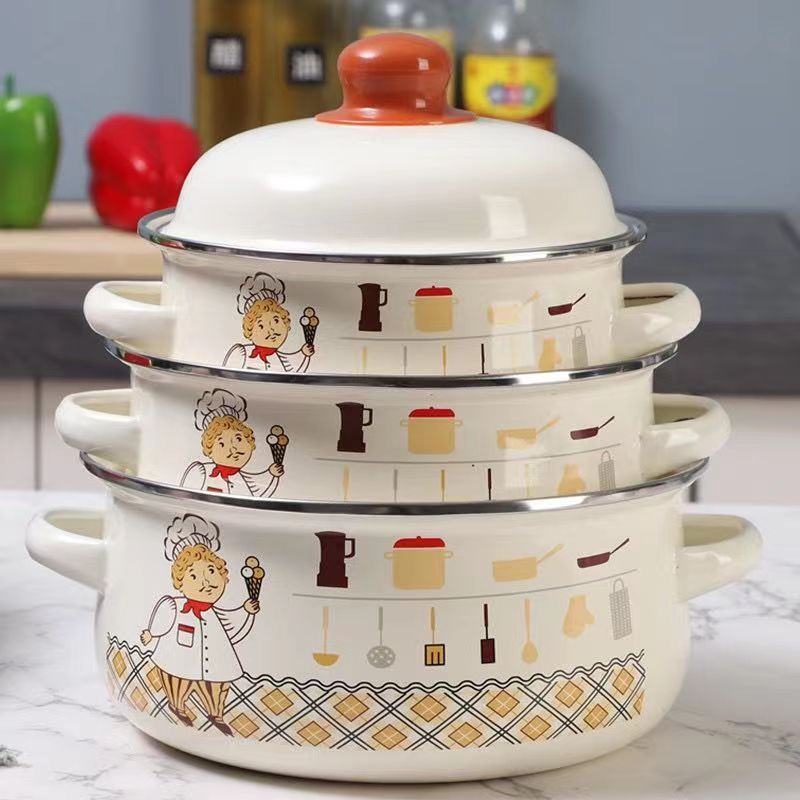 Enamel Soup Pot Thickened Kitc - Baby Food Oats 评论和价格