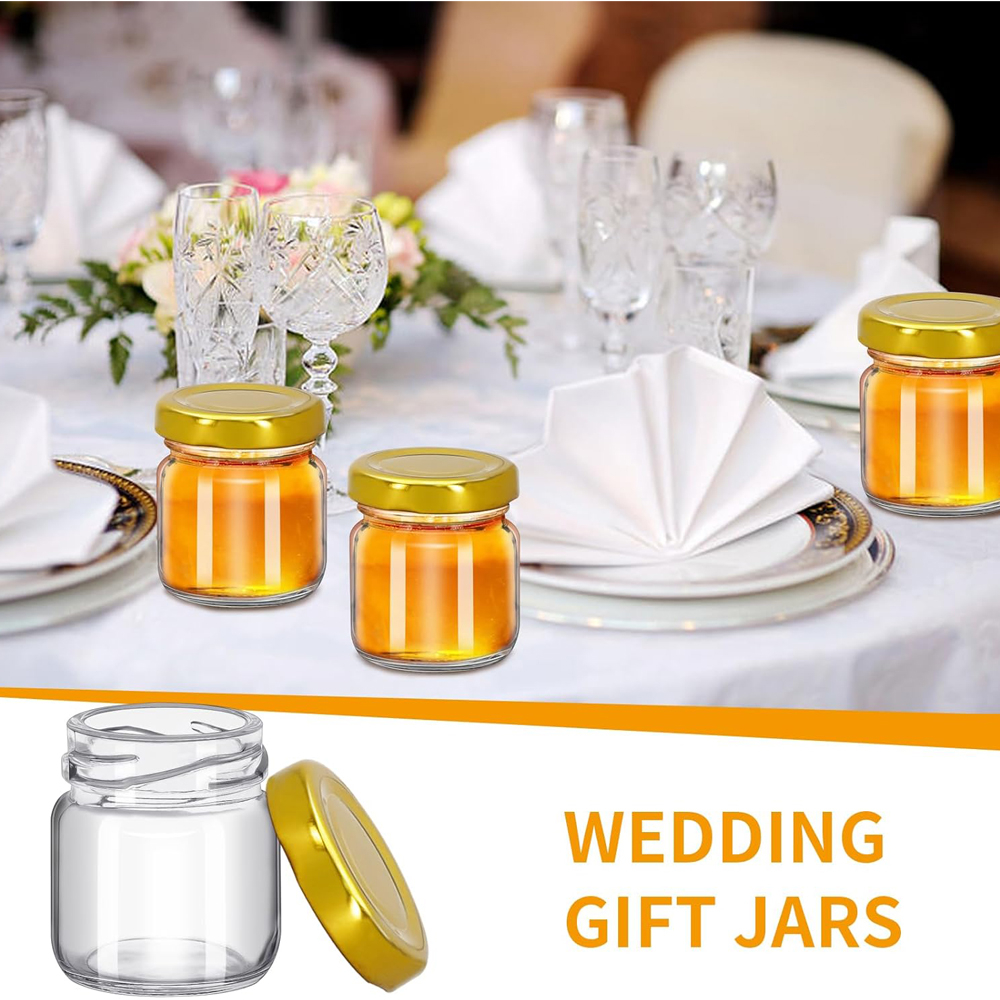 1.5 oz Round Mini Clear Honey  - Baby Food Jars Glass 评论和价格
