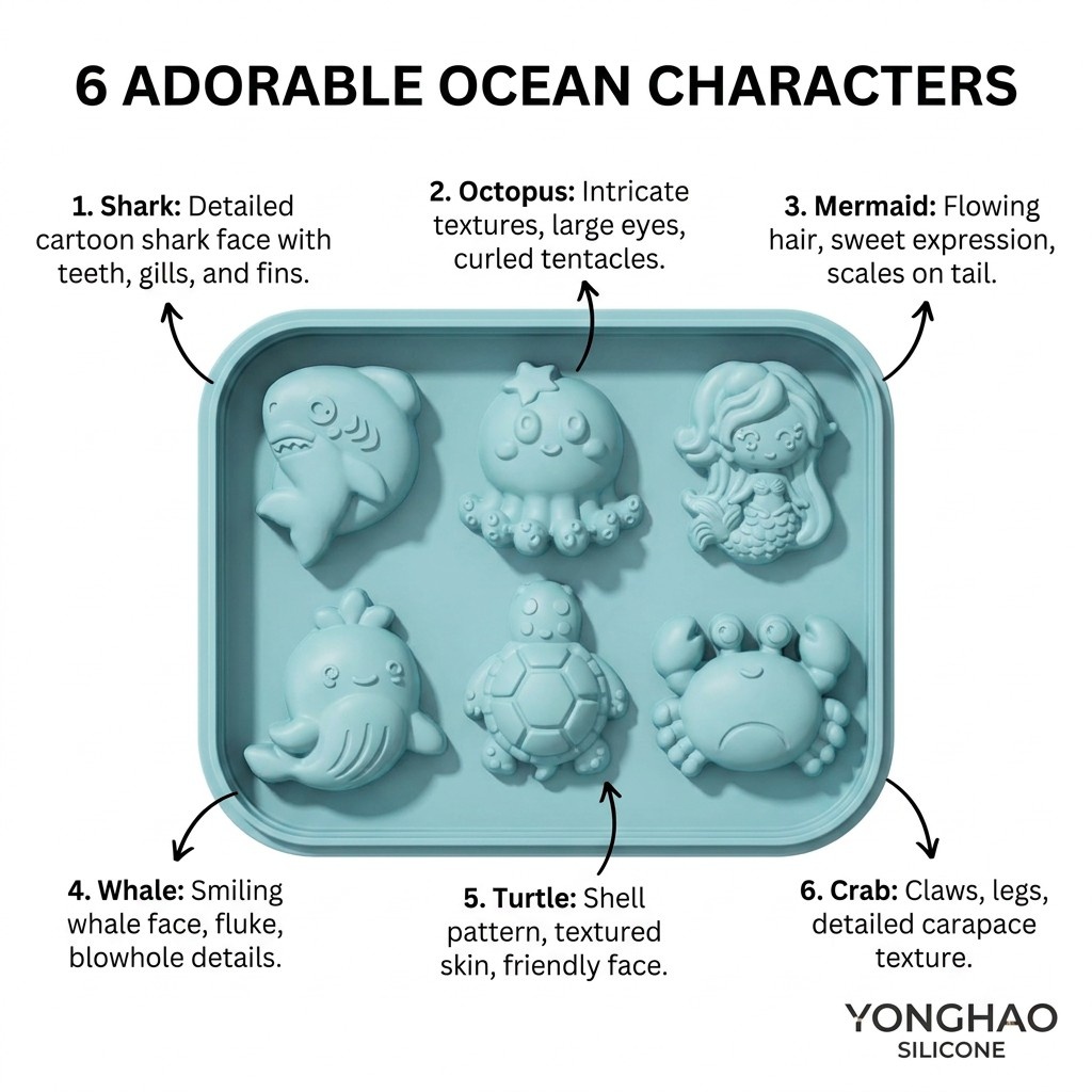 6-Cavity Mermaid Sea Creatures - Baby Food Jelly 评论和价格