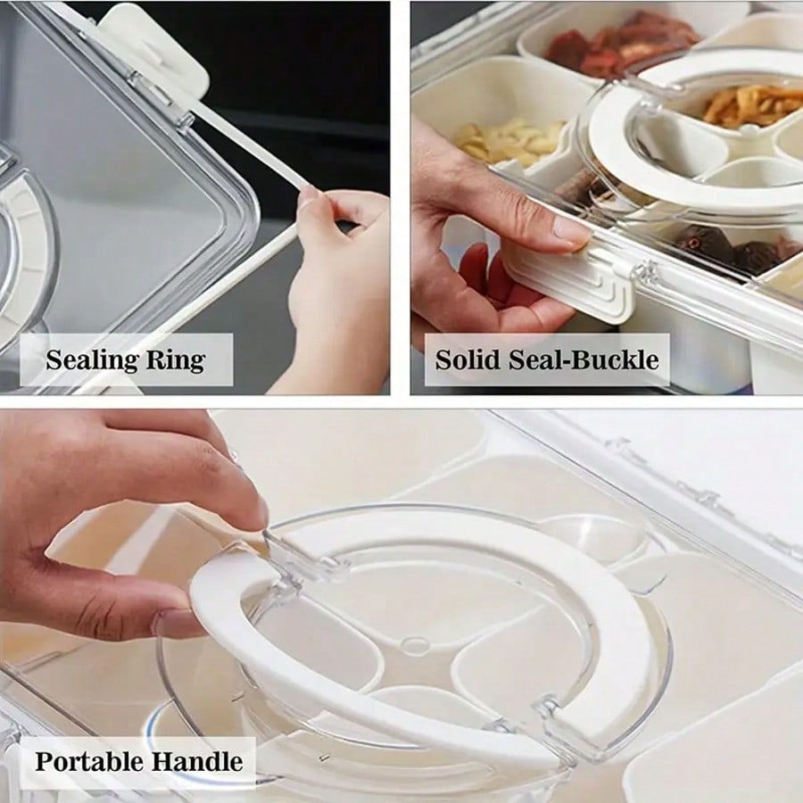 8 Compartments Divided Snack C - Snack Container Travel 评论和价格