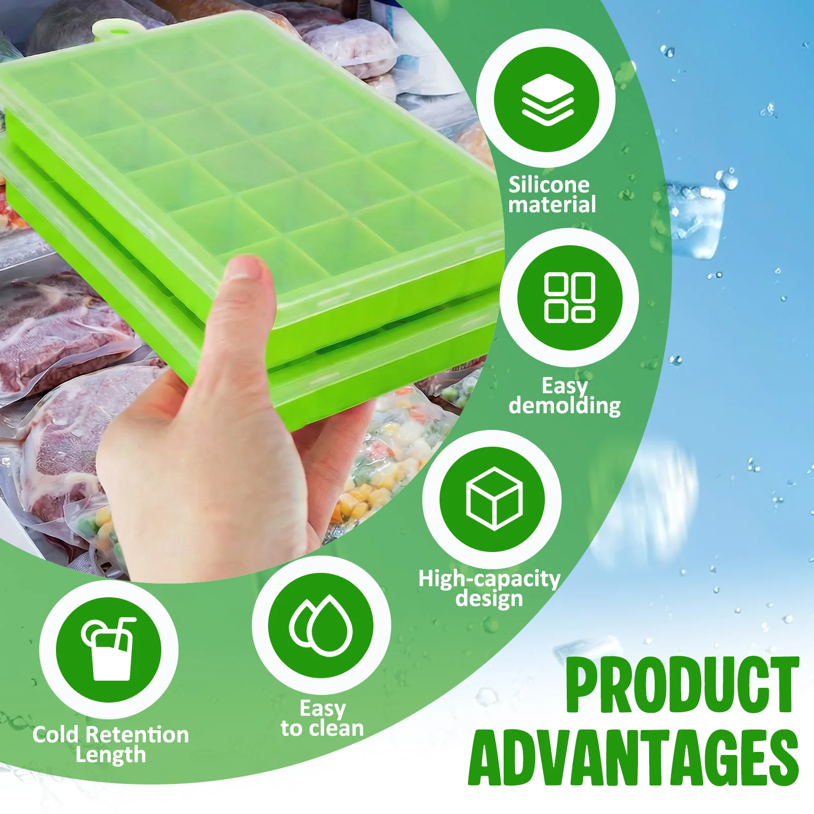 Silicone Ice Cube Tray Easy Re - Baby Food Jelly 评论和价格