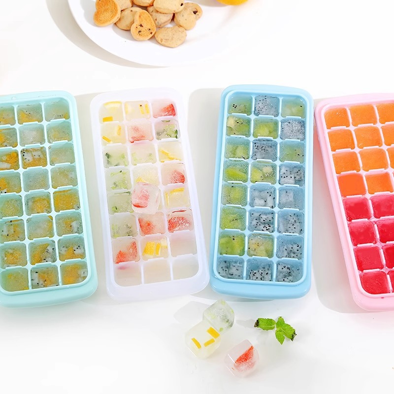 24 Cubes Silicone Ice Cube Tra - Baby Food Jelly 评论和价格