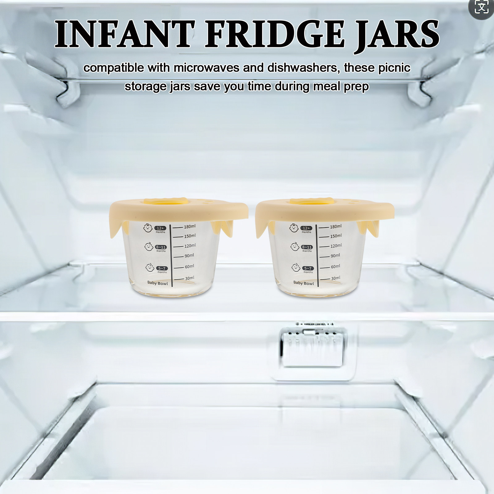 2Pcs Baby Food Storage Bowls G - Baby Food Jars Glass 评论和价格