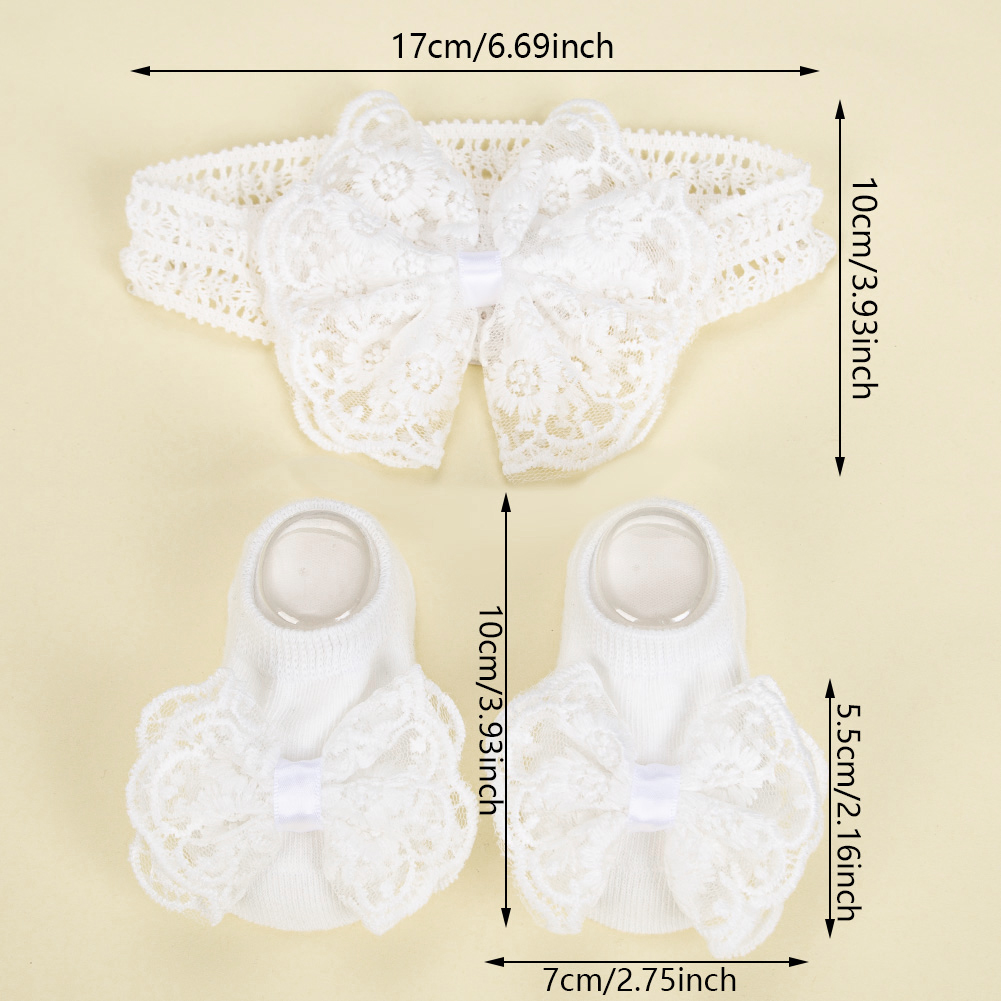 3Pcs/Set Cream Lace Baby Headb - Baby Food Jelly 评论和价格