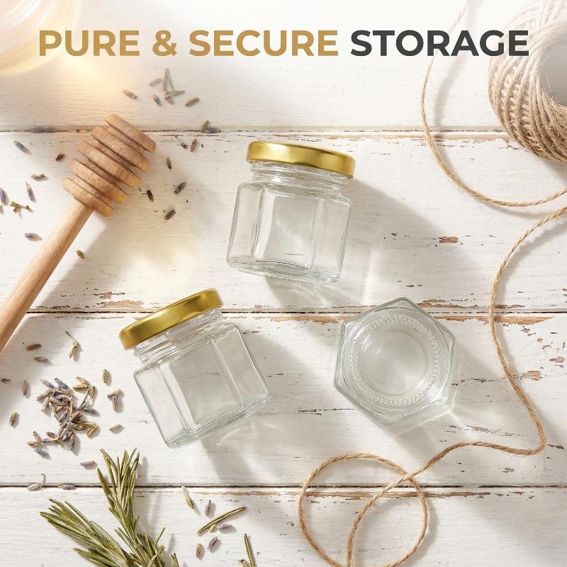 Hexagonal Mini  Jars with  Lid - Baby Food Jars Glass 评论和价格