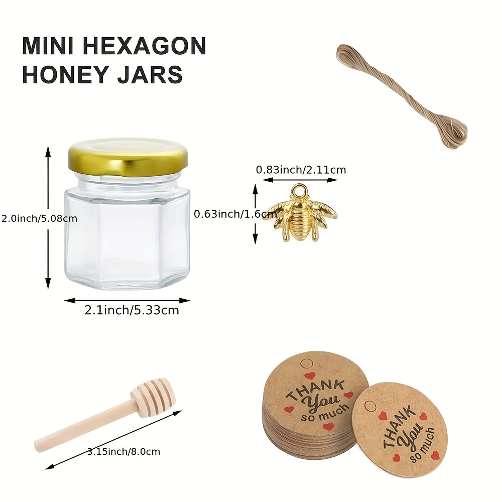 1.5oz, Hexagonal Mini Glass Ho - Baby Food Jars Glass 评论和价格