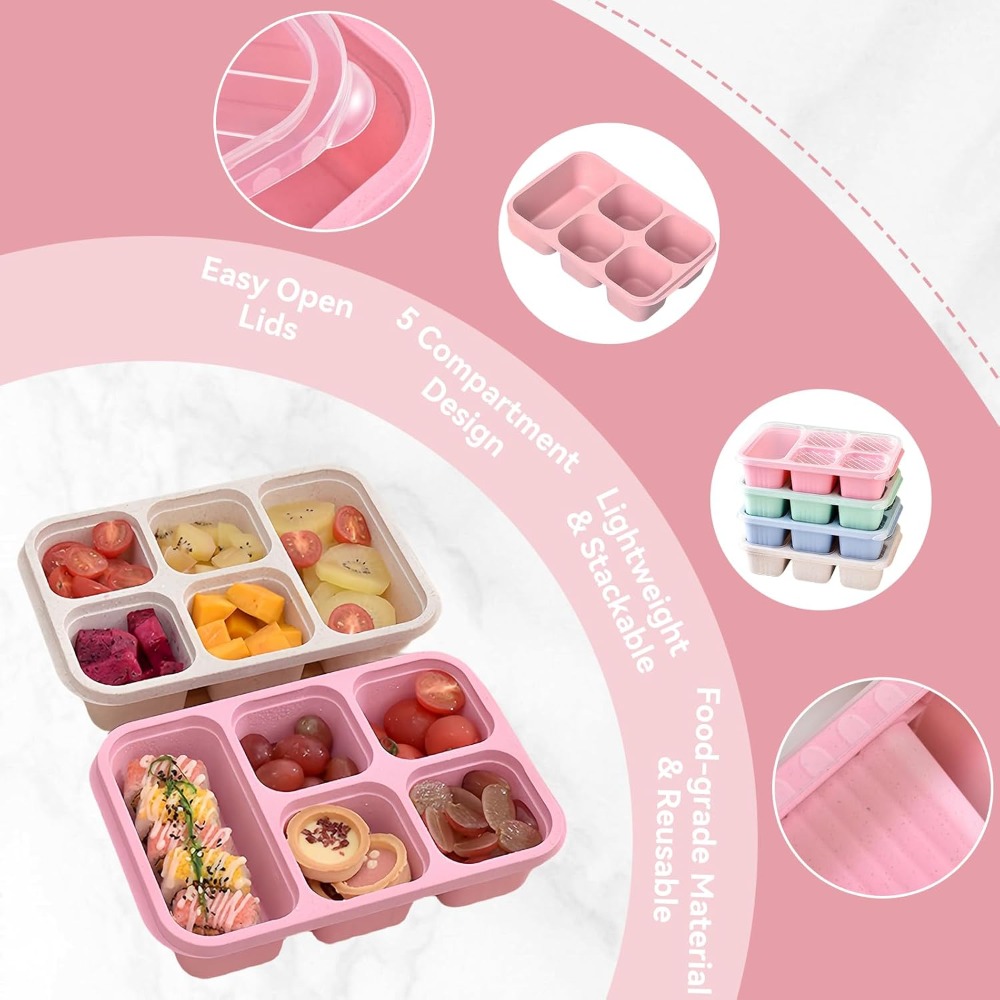 Bento Lunch Box with Reusable  - Snack Container Travel 评论和价格