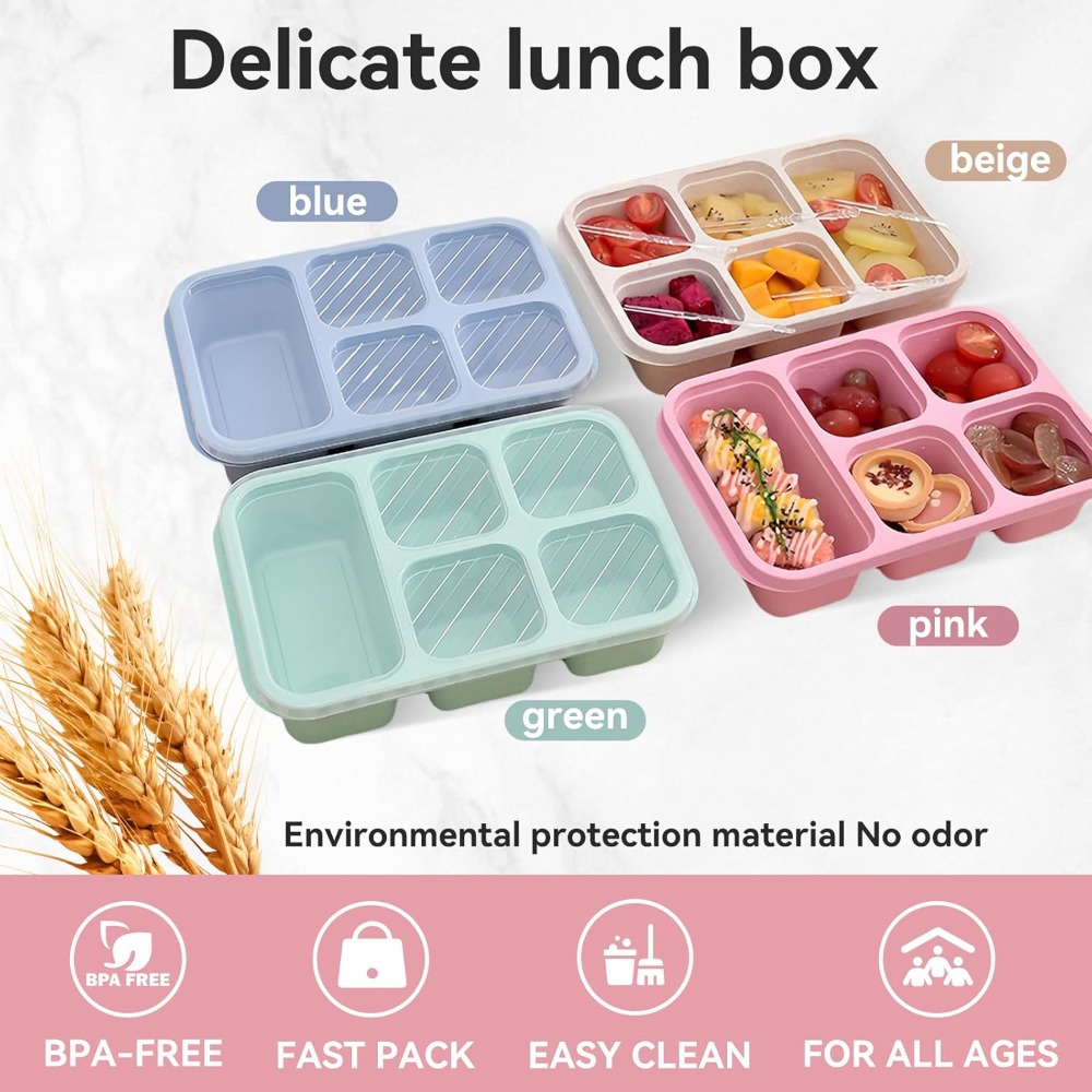 Bento Lunch Box with Reusable  - Snack Container Travel 评论和价格
