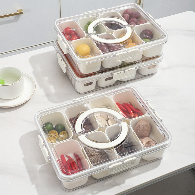 Clear 8/4-Compartment Snack Co - Snack Container Travel 评论和价格