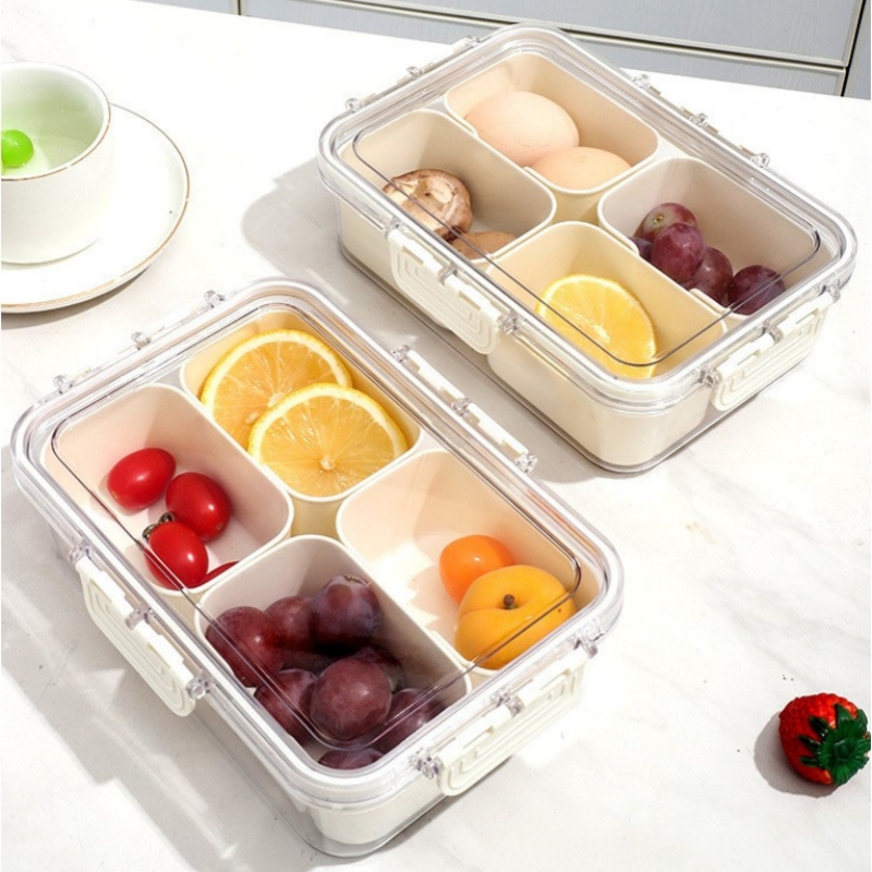 Clear 8/4-Compartment Snack Co - Snack Container Travel 评论和价格